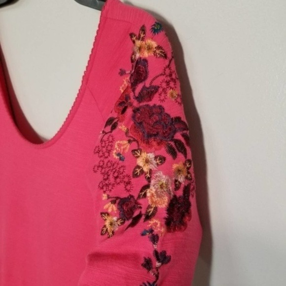 Free People Garden Sleeve Embroidered Scoop Neck Low Back A-Line Mini Dress - Picture 6 of 8